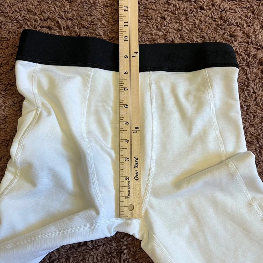 Nike Pro Dri-FIT Mens Compression‎ Tights White Black Striped Swoosh Large NWOT